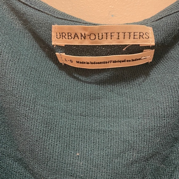Urban Outfitters Turquoise Green Smocked Crop Top Size Large - Picture 3 of 4